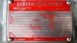 General Electric 60 HP 1200 RPM 404T Squirrel Cage Motors 81547